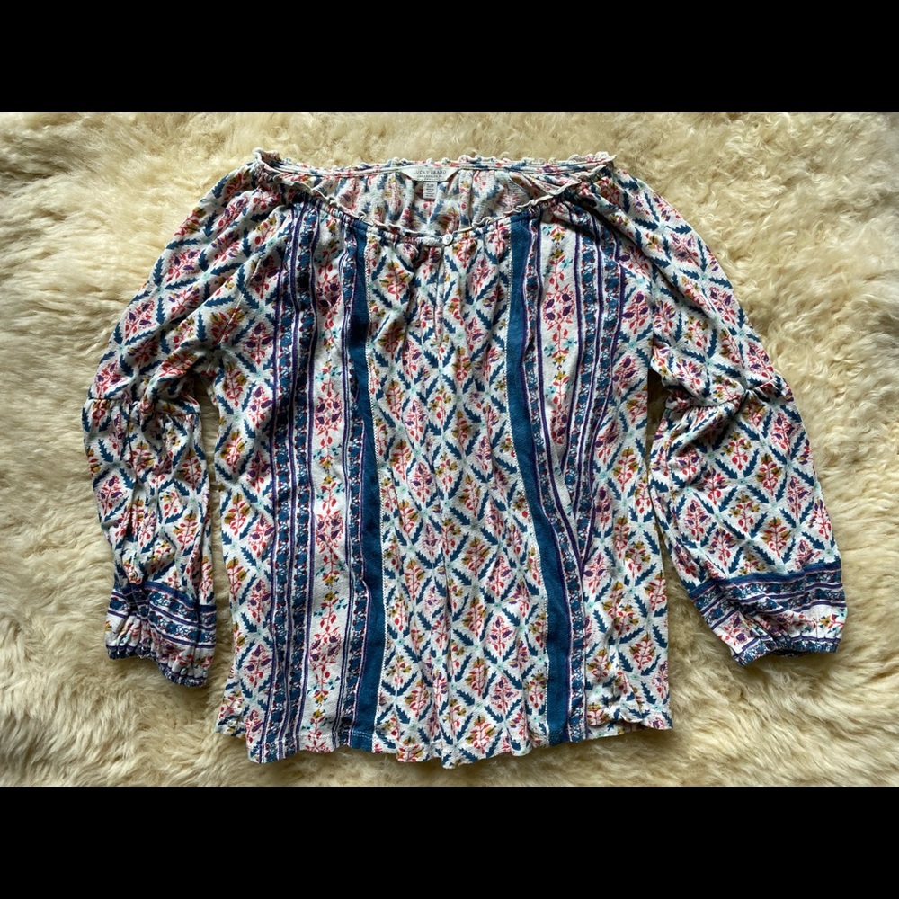 Lucky Brand Peasant Blouse Size Small